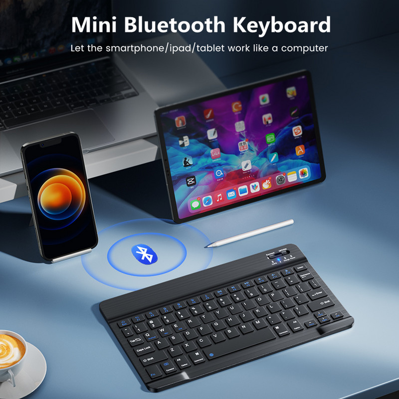 Bluetooth mini tipkovnica bežična tipkovnica punjiva za iPad telefon tablet ruska španjolska tipkovnica za Android ios Windows