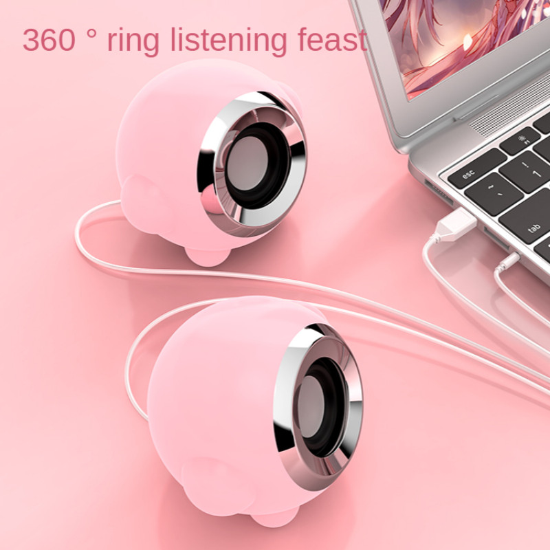 Difuzoare computer Desktop Acasă Notebook cu fir Sunet mic Roz Drăguț Active Multimedia Impact O pereche de subwoofer USB Joc