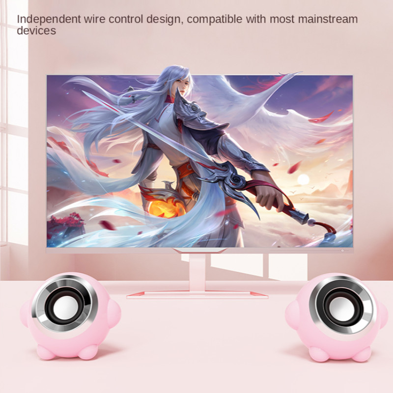 Difuzoare computer Desktop Acasă Notebook cu fir Sunet mic Roz Drăguț Active Multimedia Impact O pereche de subwoofer USB Joc