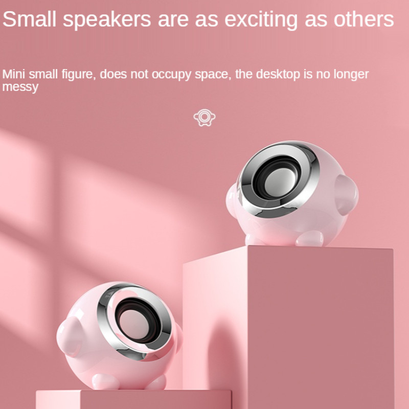 Difuzoare computer Desktop Acasă Notebook cu fir Sunet mic Roz Drăguț Active Multimedia Impact O pereche de subwoofer USB Joc