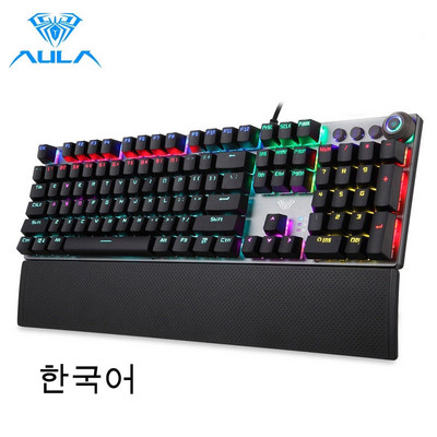 AULA F2088 Mehanička gaming tipkovnica Anti-ghosting 104 smeđa Switch plava Žičana mješovita tipkovnica s pozadinskim osvjetljenjem za igranje prijenosnog računala