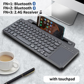 Tastatură fără fir Bluetooth 2.4G cu touchpad numeric Slot pentru card de mouse Tastatură numerică pentru Android IOS Desktop Laptop PC TV Box
