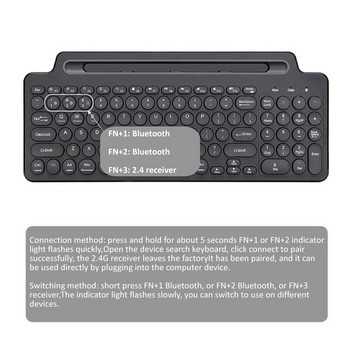Ασύρματο πληκτρολόγιο Bluetooth 2,4 G με αριθμητικό πληκτρολόγιο αφής υποδοχή κάρτας ποντικιού Αριθμητικό πληκτρολόγιο για επιτραπέζιο φορητό υπολογιστή Android IOS TV Box