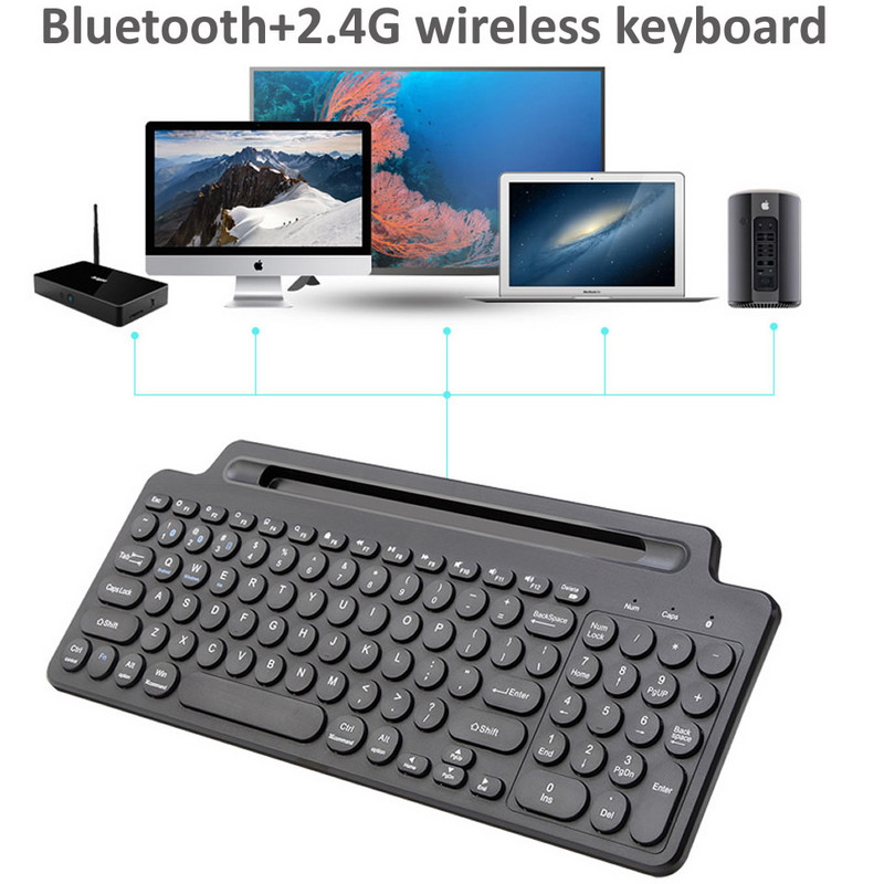 Tastatură fără fir Bluetooth 2.4G cu touchpad numeric Slot pentru card de mouse Tastatură numerică pentru Android IOS Desktop Laptop PC TV Box