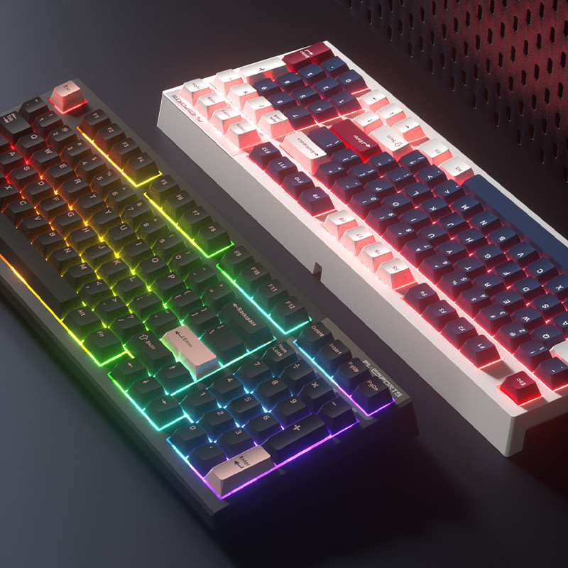 FL·ESPORTS FL980 V2 mechaninė klaviatūra, 97 klavišų belaidė 2,4 G „Bluetooth“ trijų režimų perjungiamos ašies viso klavišo žaidimų biuro įranga
