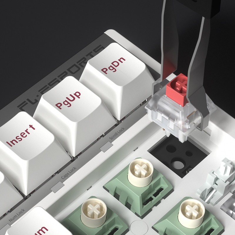 FL·ESPORTS FL980 V2 mechaninė klaviatūra, 97 klavišų belaidė 2,4 G „Bluetooth“ trijų režimų perjungiamos ašies viso klavišo žaidimų biuro įranga