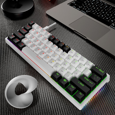 MUCAI MK61 USB Gaming Mechanical Keyboard Red Switch 61 Keys Ενσύρματο αποσπώμενο καλώδιο RGB με οπίσθιο φωτισμό Hot Swappable