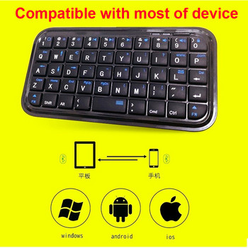 Мини акумулаторна безжична Bluetooth-съвместима клавиатура за iphone 6 6s plus ipad samsung galaxy note 5 android windows tablet