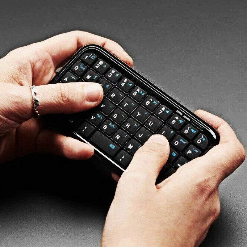 Mini nabíjateľná bezdrôtová klávesnica kompatibilná s Bluetooth pre iPhone 6 6s Plus iPad Samsung Galaxy Note 5 Android Windows Tablet