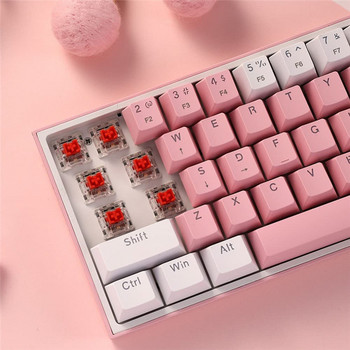 Redragon Fizz K617 кабелна RGB механична игрална клавиатура 61 клавиша бял розов цвят клавишни капачки Линеен червен превключвател Поддържан софтуер