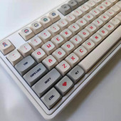 130 billentyűs XDA billentyűsapkák mechanikus játékbillentyűzethez, retro gameboy stílusú PBT billentyűsapkához, festékszublimációs rajzfilmes billentyűsapkákhoz egyedi GK61