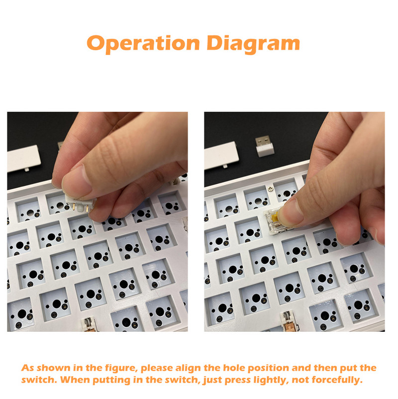 ZUOYA TESTER68 Hot Swap mehanička tipkovnica Kit 3/5 Pins Hot Swap osovina Osnovna os 2.4G Bluetooth bežična djevojka gaming tipkovnica