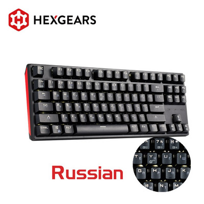 HEXGEARS Mehanička tipkovnica za igranje Prekidač koji se može mijenjati na vruće Ruski 87 tipki Vodootporna tipkovnica Kailh BOX Prekidač Prilagođena makro GK12