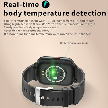 SENBONO 1,85 инча голям екран Нов смарт часовник мъжки телесна температура фитнес тракер водоустойчив смарт часовник за жени Android iOS