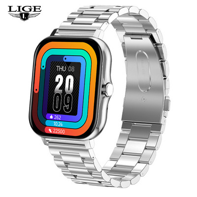 LIGE Nové Bluetooth Call Smart hodinky pre ženy Dotykový displej Športové fitness hodinky Bluetooth vhodné pre Android iOS Smart hodinky