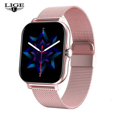 LIGE Nové Bluetooth Call Smart hodinky pre ženy Dotykový displej Športové fitness hodinky Bluetooth vhodné pre Android iOS Smart hodinky