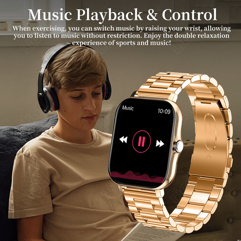 LIGE Nové Bluetooth Call Smart hodinky pre ženy Dotykový displej Športové fitness hodinky Bluetooth vhodné pre Android iOS Smart hodinky