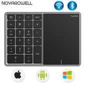 Numerikus billentyűzet érintőpaddal Bluetooth billentyűzet 2.4G vezeték nélküli számbillentyűzet újratölthető Android Windows IOS laptop táblagéphez