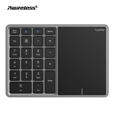Numerikus billentyűzet érintőpaddal Bluetooth billentyűzet 2.4G vezeték nélküli számbillentyűzet újratölthető Android Windows IOS laptop táblagéphez