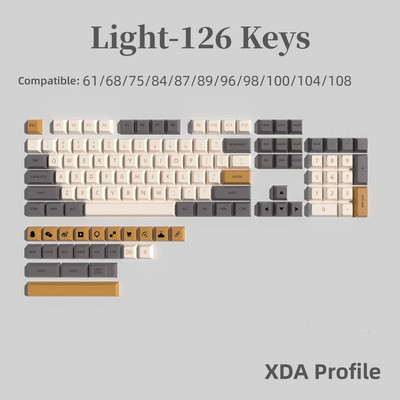 XDA PBT tipkovnice 132 tipke Japanski set Dye Sub Honey Milk za igre Mehanička tipkovnica 61/68/87/104/108 tipki Anne Pro 2 RK68