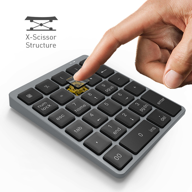 Bluetooth numerikus billentyűzet Protable alumínium ötvözet vezeték nélküli billentyűzet fedél Ipad Android Windows Phone Mackbook táblagéphez