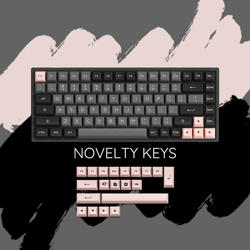 Akko 3084B Plus crna i ružičasta RGB bežična mehanička igraća tipkovnica s 84 tipke s više načina rada BT 5.0/2.4GHz/Type-C PBT tipkovnica