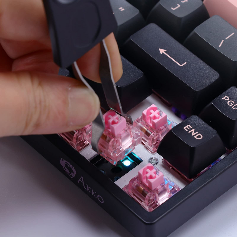 Akko 3084B Plus crna i ružičasta RGB bežična mehanička igraća tipkovnica s 84 tipke s više načina rada BT 5.0/2.4GHz/Type-C PBT tipkovnica