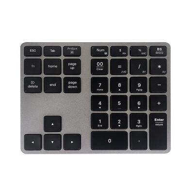 Bluetooth számbillentyűzet, újratölthető vezeték nélküli numerikus billentyűzet, kettős módú alumínium USB numerikus billentyűzet laptophoz, MacBook Pro/Airhez, Machez