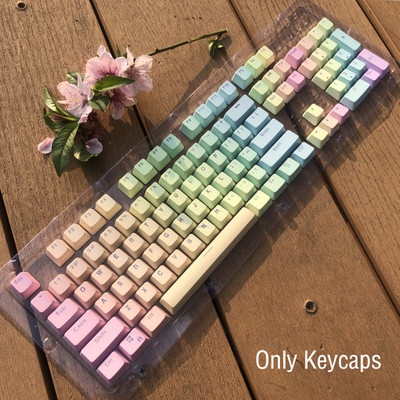 104 Keys OEM profil PBT billentyűsapkák Gradiens Rainbow billentyűsapka MX kapcsolókhoz Mechanikus billentyűzet háttérvilágítású RGB Gaming Egyedi billentyűsapka