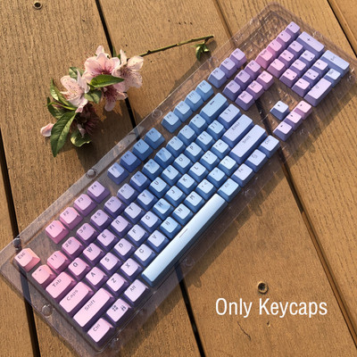104 Keys OEM profil PBT billentyűsapkák Gradiens Rainbow billentyűsapka MX kapcsolókhoz Mechanikus billentyűzet háttérvilágítású RGB Gaming Egyedi billentyűsapka