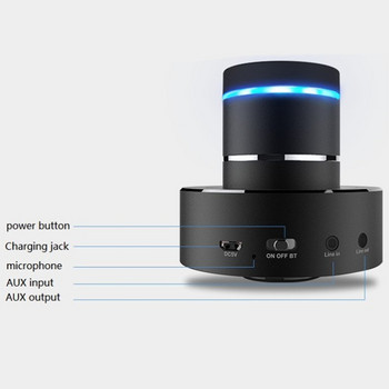 Adin 26W ηχείο κραδασμών Bluetooth μπάσα Φορητά ηχεία Ασύρματη πίεση συντονισμού Stereo Subwoofe NFC Handsfree με μικρόφωνο