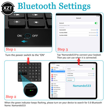 Συμβατό με Bluetooth 5.0 Πληκτρολόγιο ζωγραφικής 35 πλήκτρων Πληκτρολόγιο Ασύρματος αριθμός Ψηφιακό πληκτρολόγιο Γρήγορο μενού Κατεύθυνση επάνω κάτω Πλήκτρο