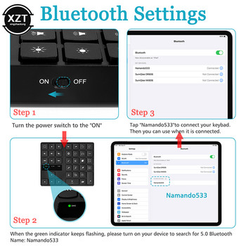 Bluetooth-съвместима 5.0 клавиатура за рисуване 35 клавиша клавиатура Безжичен номер Цифрова клавиатура Бързо меню Посока Бутон нагоре надолу