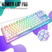 Womeir K87 Pro TKL gaming tipkovnica, mehanička tipkovnica s mogućnošću vruće izmjene i puding tipkovnicama Gateron prekidač RGB pozadinskim osvjetljenjem za PC PS4