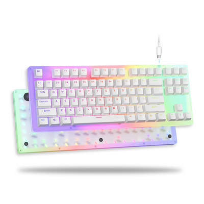 Womeir K87 Pro TKL gaming tipkovnica, mehanička tipkovnica s mogućnošću vruće izmjene i puding tipkovnicama Gateron prekidač RGB pozadinskim osvjetljenjem za PC PS4