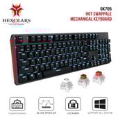 HEXGEARS GK705 104 atslēgas, ūdensnecaurlaidīga Kailh BOX slēdža mehāniskā tastatūra Hot Swap LOL mehāniskā spēļu tastatūra