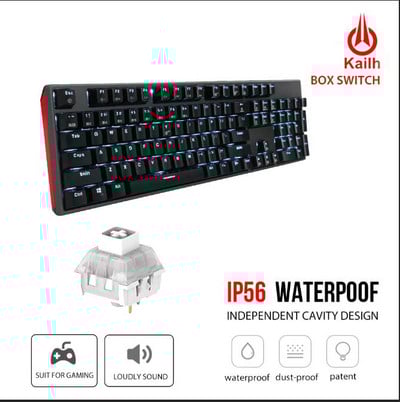 HEXGEARS GK705 104 atslēgas, ūdensnecaurlaidīga Kailh BOX slēdža mehāniskā tastatūra Hot Swap LOL mehāniskā spēļu tastatūra