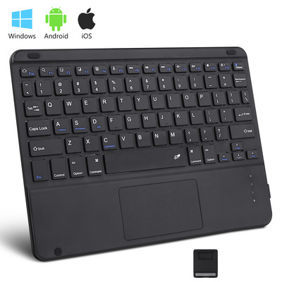 GOOJODOQ bežična Bluetooth tipkovnica s touchpadom za iPad Keybaord iPhone Samsung Galaxy Xiaomi Huawei Microsoft Surface HP