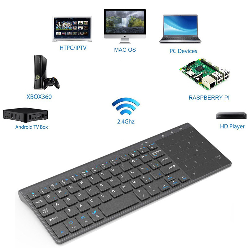 Tanka 2.4G bežična tipkovnica s touchpadom Broj miša Numerička USB bežična tipkovnica za Android Windows Desktop Laptop TV Box