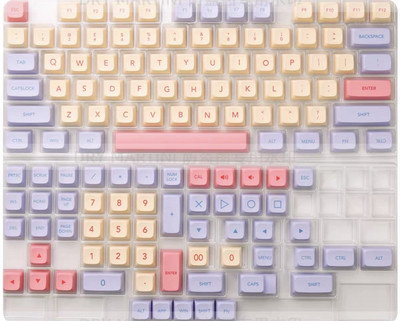 132 tipke Marshmallow XDA tipke za mehaničku tipkovnicu Dye Sublimation PBT tipke Pink Purpurno žute tipke XDA profil