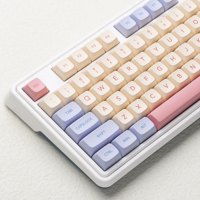 132 клавиша Marshmallow XDA Keycaps за механична клавиатура Dye Sublimation PBT Keycap Pink Purple Yellow Caps Keys XDA Profile