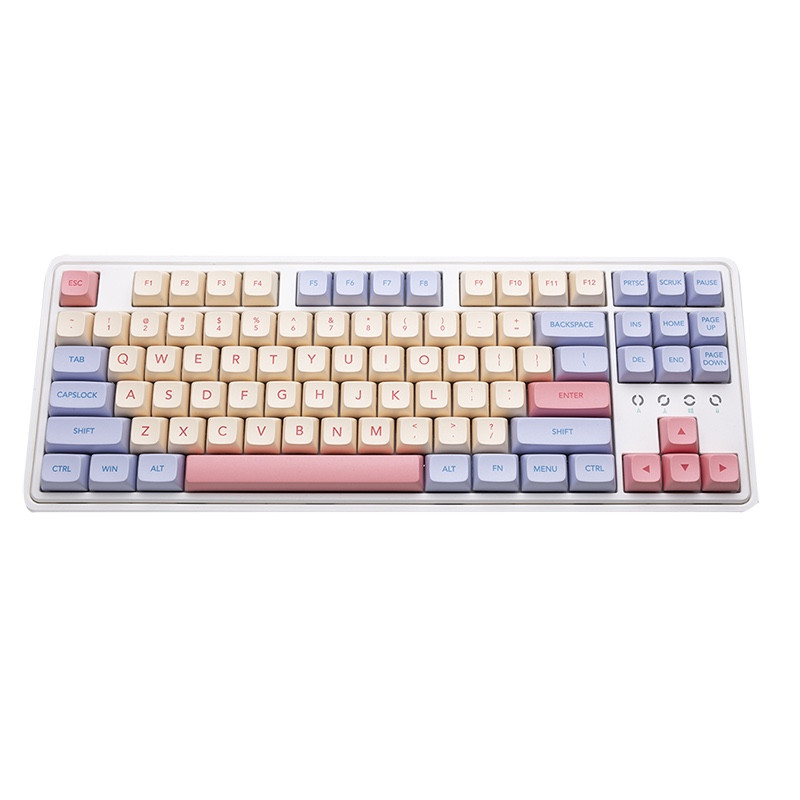 132 tipke Marshmallow XDA tipke za mehaničku tipkovnicu Dye Sublimation PBT tipke Pink Purpurno žute tipke XDA profil