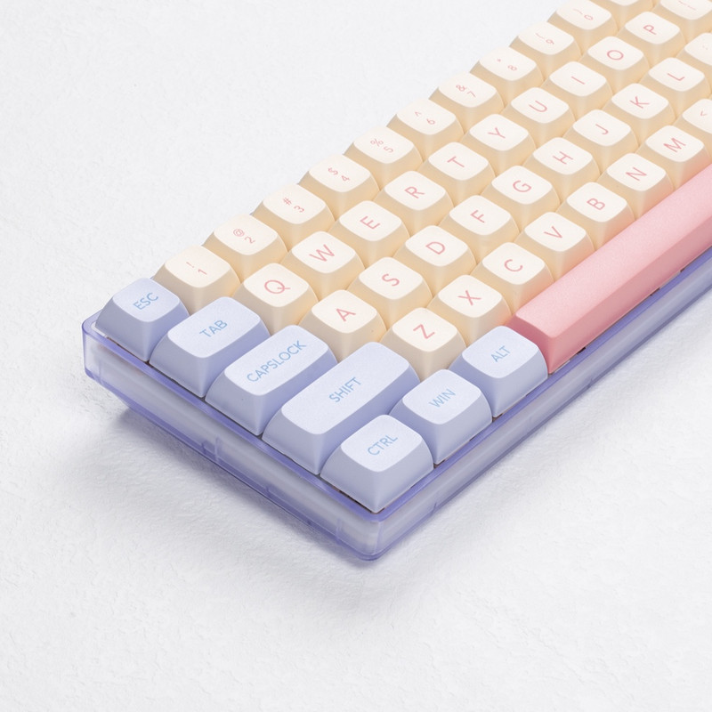 132 tipke Marshmallow XDA tipke za mehaničku tipkovnicu Dye Sublimation PBT tipke Pink Purpurno žute tipke XDA profil