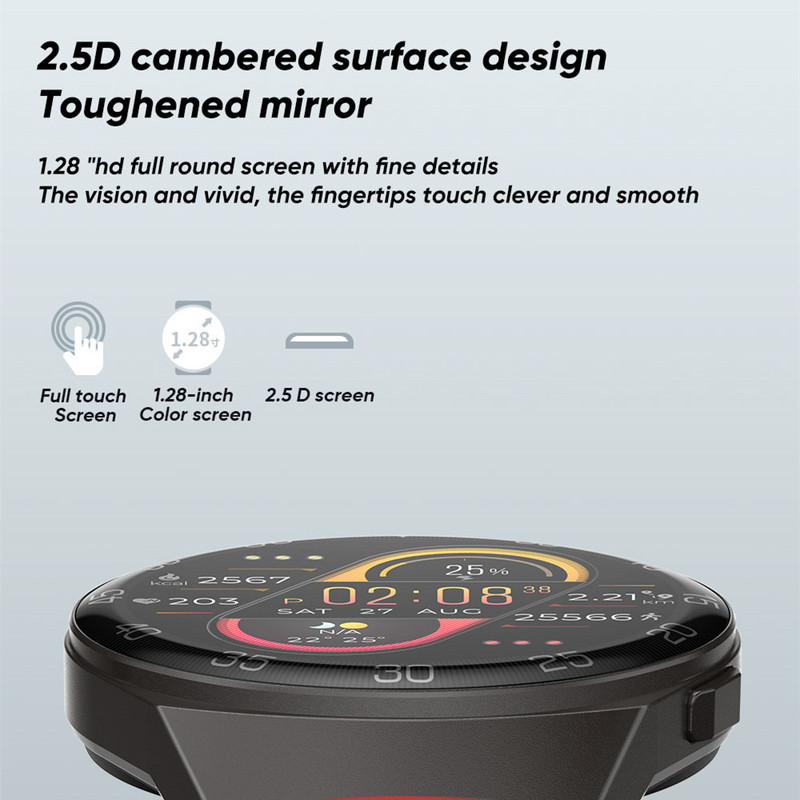 RUNDI 1,28 ιντσών Πλήρης έγχρωμη οθόνη αφής Sport Smartwatch Ανδρικά Γυναικεία Fitness Tracker Αδιάβροχο έξυπνο ρολόι για Huawei Xiaomi IOS