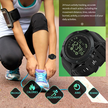 PR1 Интелигентен спортен часовник Bluetooth Sports IP68 Водоустойчив маншет с брояч на стъпки Регулируема здрава смарт гривна PU каишка за китка
