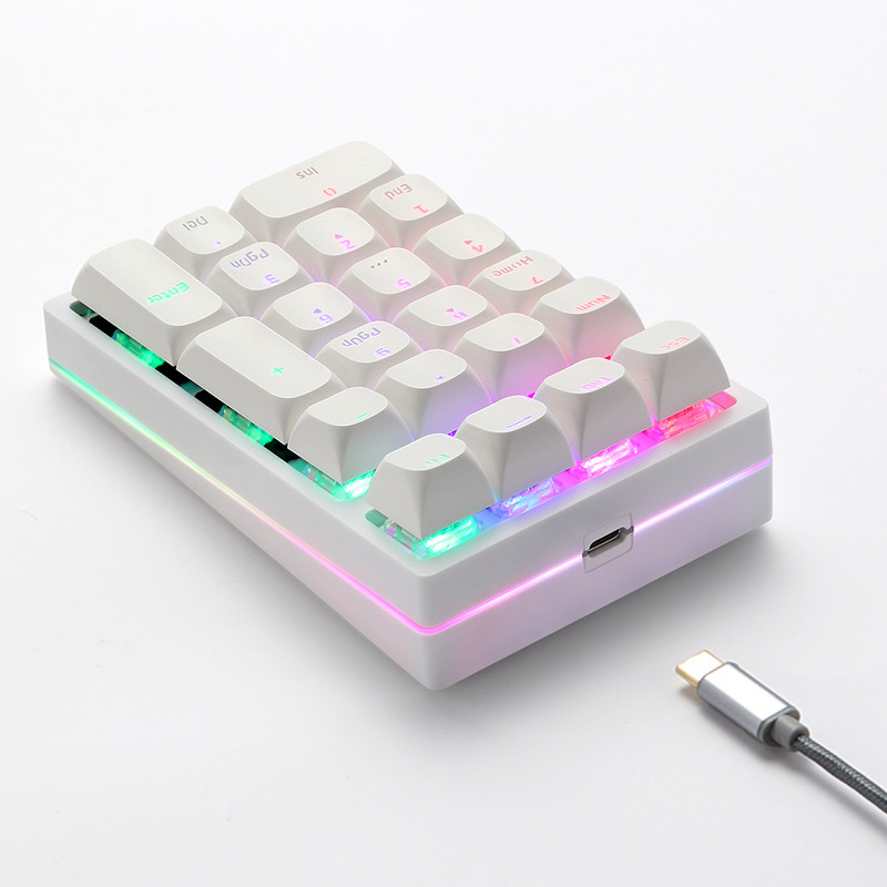 Motospeed K24 mehanička numerička tipkovnica Hot-Swap GATERON prekidač Žičana tipkovnica Računalo Numpad 21 tipka PBT tipkovnica za prijenosno računalo