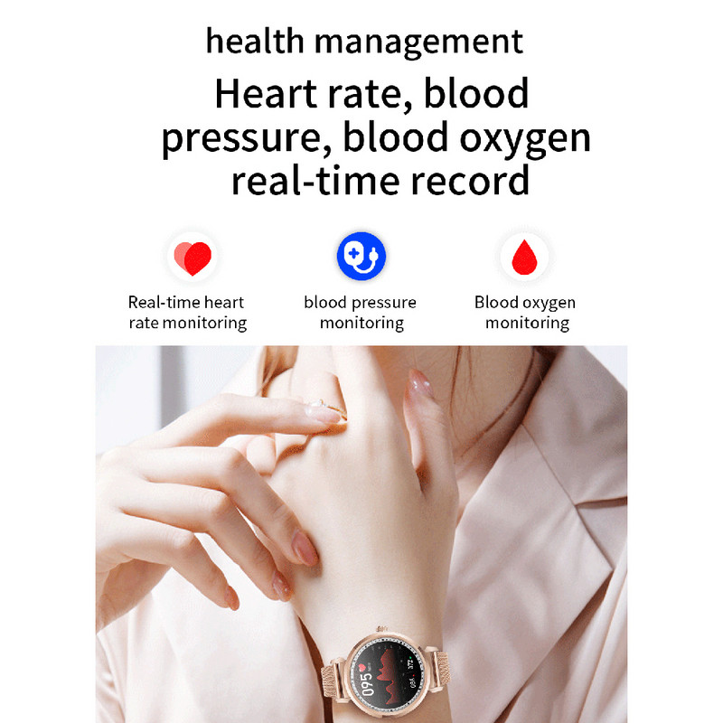 SENBONO Νέο έξυπνο γυναικείο ρολόι Fitness Tracker Heart Rate Wallpaper DIY Sports Waterproof 2022 Smartwatch Women for Android IOS