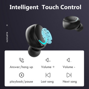 Ασύρματα ακουστικά Bluetooth με Mic Sports Αδιάβροχα ακουστικά TWS Bluetooth Έλεγχος αφής Ασύρματα ακουστικά Ακουστικά ακουστικά Τηλέφωνο