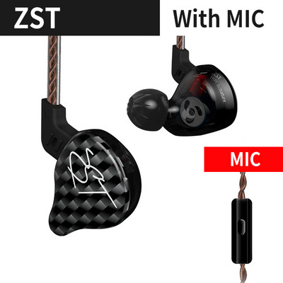 KZ ZST Hybrid Technology 1DD+1BA Ακουστικά 3,5 mm In Ear Monitor Ακύρωση θορύβου HiFi Μουσική Αθλητικά μπάσα Ακουστικά ακουστικών