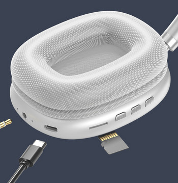 Πτυσσόμενα ακουστικά Bluetooth Ασύρματα ακουστικά Στερεοφωνικά ακουστικά μπάσων με υποστήριξη Mic Mp3 Player TF Card AUX Line Ακουστικά για υπολογιστή